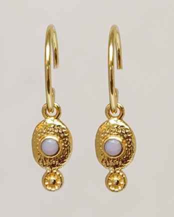 Earrings pendant 2mm stone in silver oval