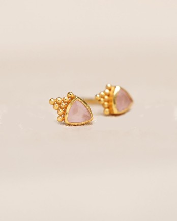 Earring stud 3mm triangle with dots