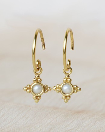 EE - Earring hanging pearl spinning g. pl