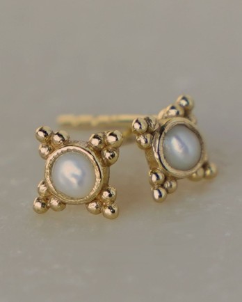 EE - Earring stud pearl spinning g. pl