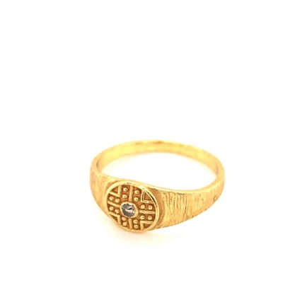 GG - ring size 54 labyrinth labradorite gold plated