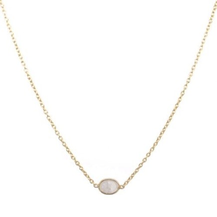 G-collier oval white moonstone gold plated