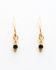 cc earring 2mm stone and dots black zirkonia gold plated