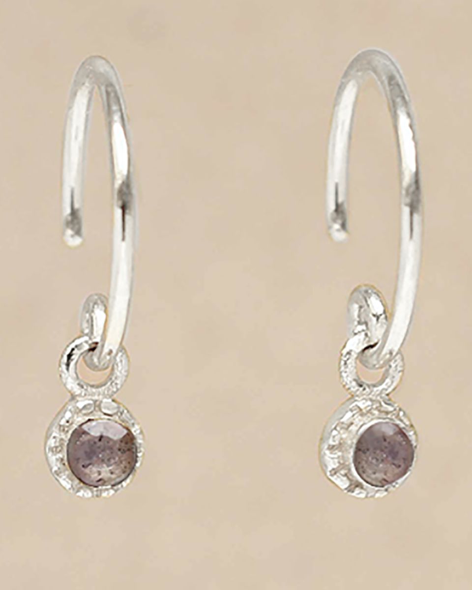 c earring hanging labradorite round with stone