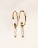 c earring three pearl 2mm stick beads gold plated