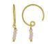 c earring three pearl 2mm stick beads gold plated