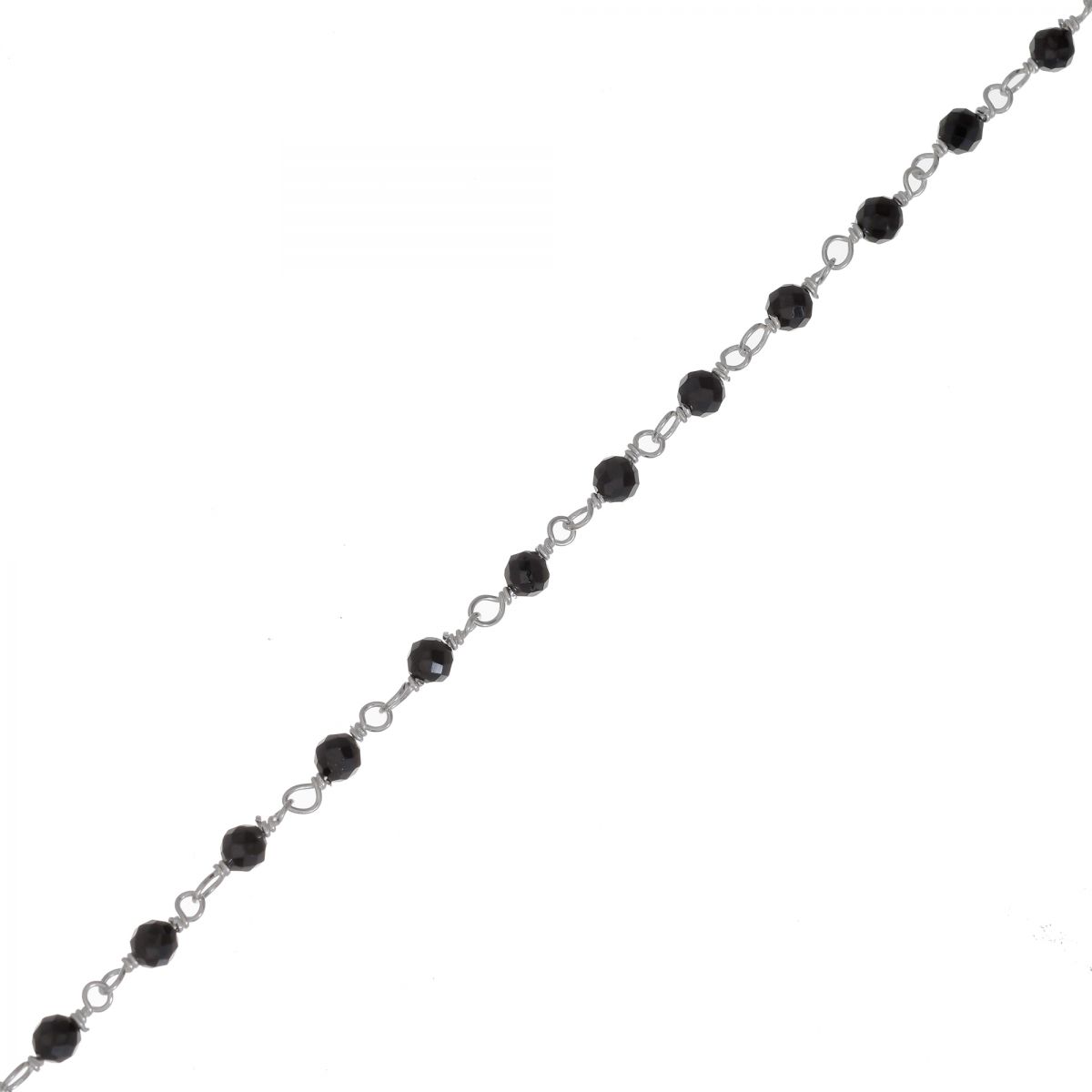 d bracelet 3mm black agate beaded