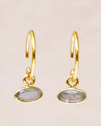 DD - Earring hanging labradorite horizontal gold plated