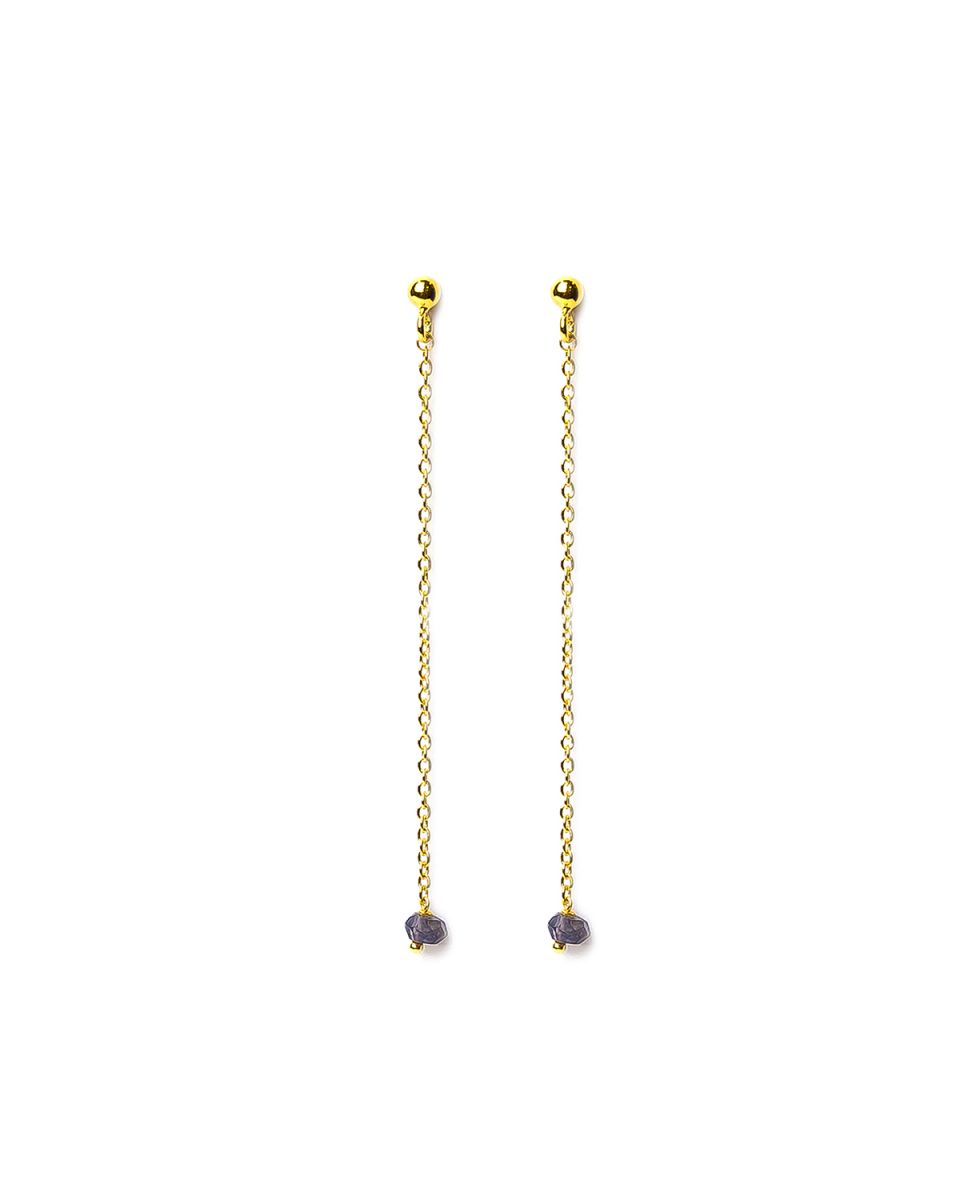 d earring iolite gold plated