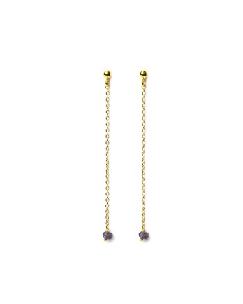 D- earring iolite gold plated