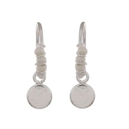 D- earring small coin pearl beaded
