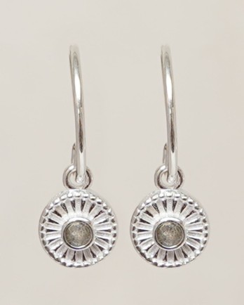 DD - Earrings pendant wheels+labradorite 2mm stone