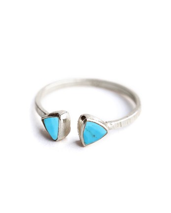 DD - ring size 52 4mm double triangle turquoise