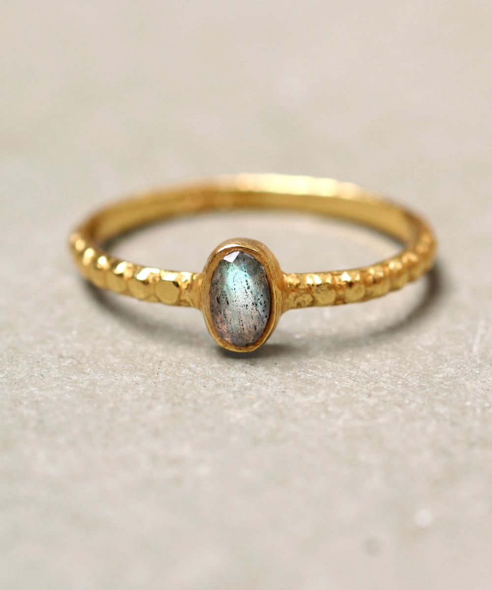 dd ring size 52 oval xs labradorite gold plated