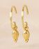 dd earring hanging 3x5mm oval dots vertical gold pl