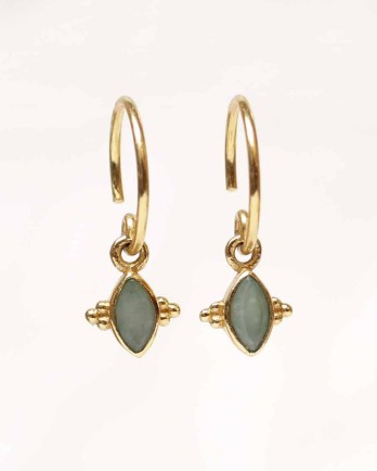 EE - earring butterfly gem nefrite gold plated