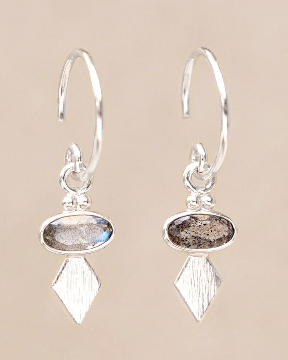 ee earring hanging labradorite oval with diamond
