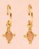 eeearring hanging peach moonstone vertical oval and four