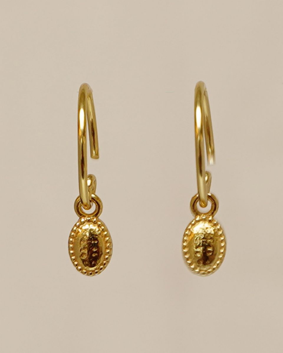 ee earrings pendant plain little oval hammered