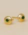 eearrings stud hammered circle with green zed 2mm