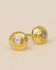 eearrings stud hammered circle with zirconia 2mm gold pltd