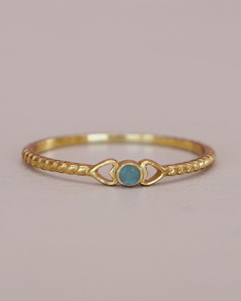 E - Ring Adorle size 50 amazonite with tiny hearts g.pl