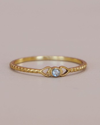 E - Ring Adorle size 50 blue topaz with tiny hearts g.pl
