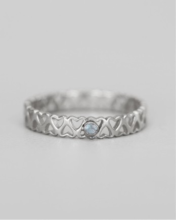 E - Ring Adorle size 56 band with labradorite