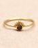 e ring size 52 3mm black agate etnic gold plated