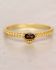 EE-ring size 52 smokey quartz horizontal oval striped gold p