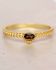 EE-ring size 56 smokey quartz horizontal oval striped gold p
