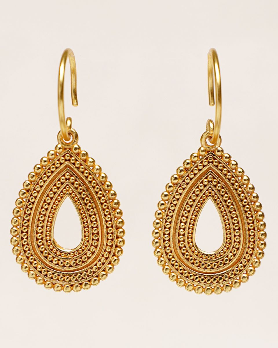 n earring hanging 20mm detailed drop gold plated