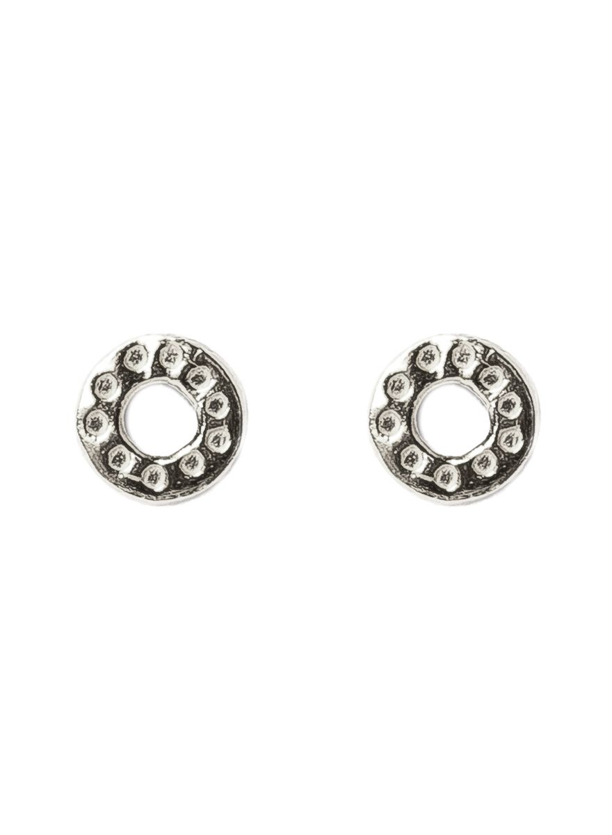 bb earring stud circle hammered