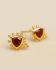 ggearring stud red jasper 4mm triangle with sunny dots l