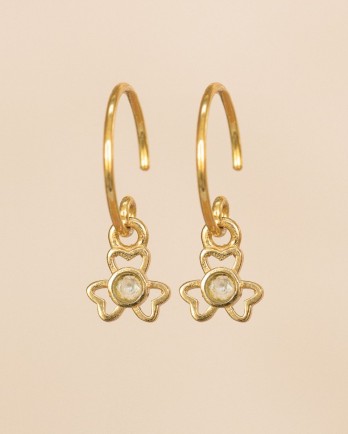 EE- Earring Adorle hanging three hearts blue topaz g.pl.