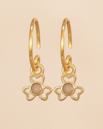 EE- Earring Adorle hanging three hearts peach mst. g.pl.