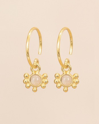 EE- Earring Asena fly hanging 3mm peach moonstone g.pl EE- Earring Asena fly hanging 3mm peach moonstone g.pl