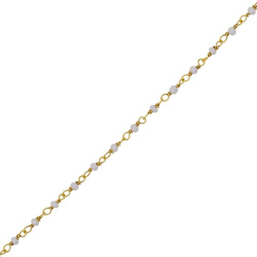 f bracelet 1 row pearl gold plated