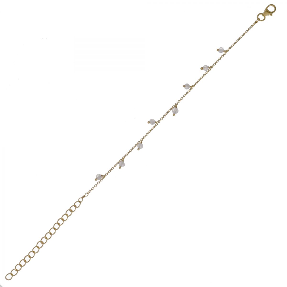 ff bracelet 3mm 8 pendants moonstone beads gold plated