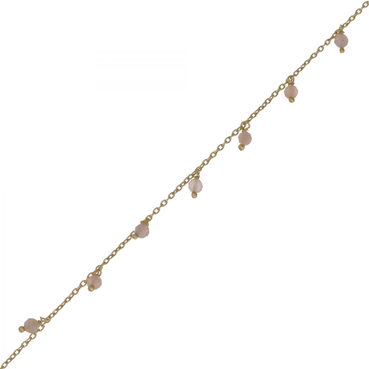 f bracelet 3mm 8 pendants peach moonstone beads g pl