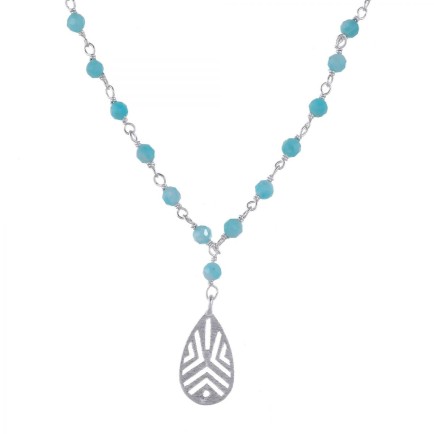 FF - collier amazonite beads with handcraft drop