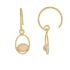 ff earring geo oval with peach moonstone gold plated