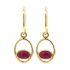 ff earring geo oval with ruby gold plated