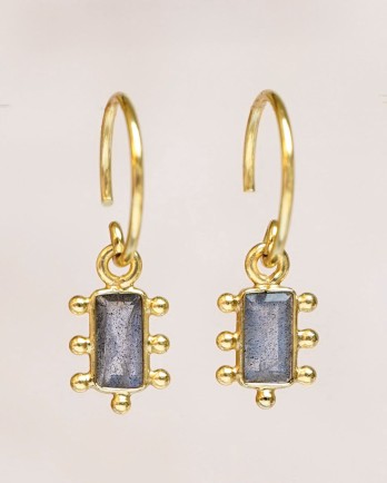 Earring hanging rectangle with divided dots