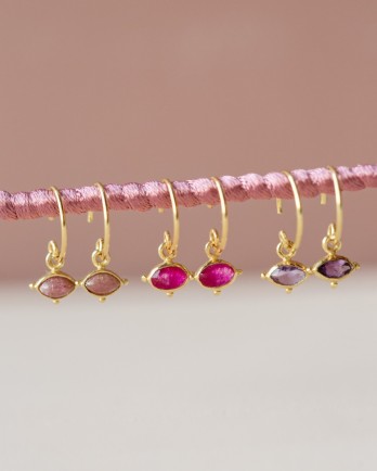 F - Earring hanging Tiwi stone 3x5mm marquise