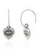F - Earring hanging white topaz in small heart with eye