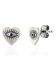 F - Earring stud sapphire in small heart with eye