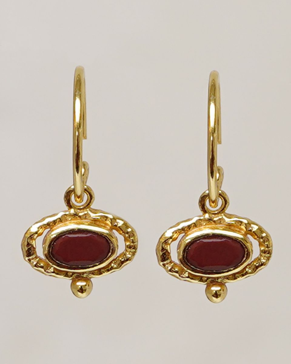 ffearrings pendant hammered oval with red jasper gldpltd