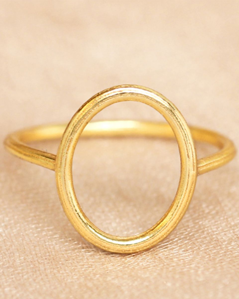 f ring size 52 circle gold plated