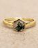 ff ring size 52 moss agate hexagon gold plated